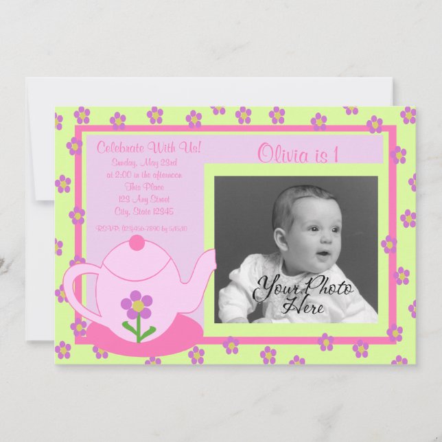 Invitation Tea Party/ Photo (Devant)
