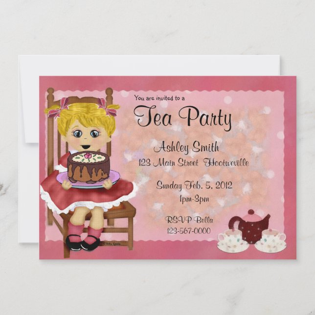 Invitation Tea Party pour enfants (Devant)