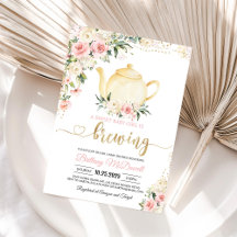 Tea Party rose Floral Baby shower fille