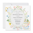 Tea Party Whimsical Fleur sauvage Anniversaire Inv