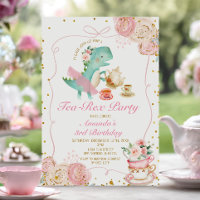 Tea-Rex Tutu Party Dinosaur fille rose 3e annivers
