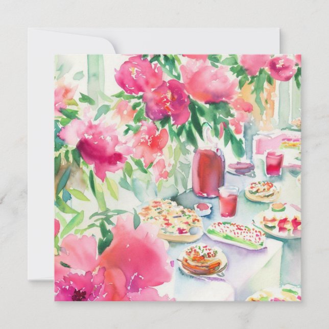 Invitation Tea Time Extravaganza : Tea Garden, Un Baby shower (Devant)