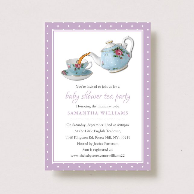 Invitation Teacups Baby shower Tea Party (Créateur téléchargé)