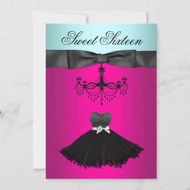 Invitation Teal Blue Chandelier (Devant)