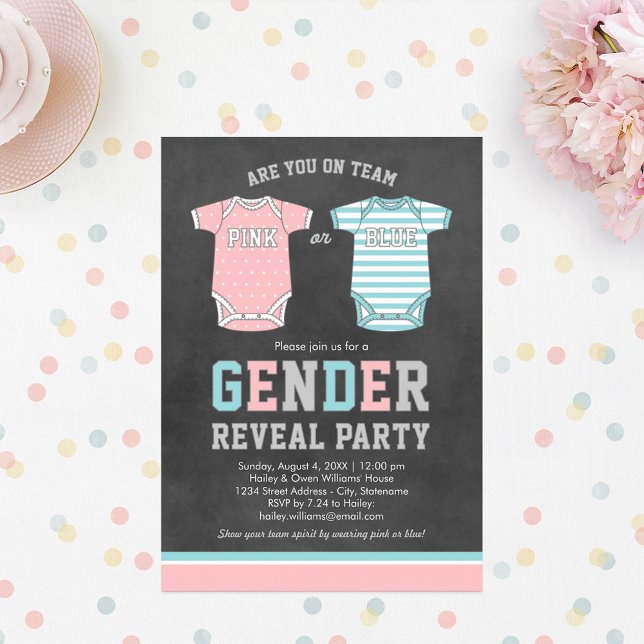 Invitation Team Pink or Blue Baby Genre Revevela Party (Créateur téléchargé)