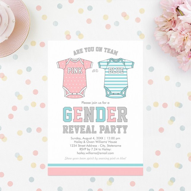 Invitation Team Pink or Blue Baby Genre Revevela Party (Créateur téléchargé)