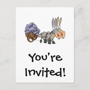 Invitation teamwork ânes mules caricature