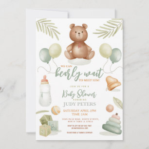 Invitation Teddy Bear Baby shower Garçon Monnaie fille à pein