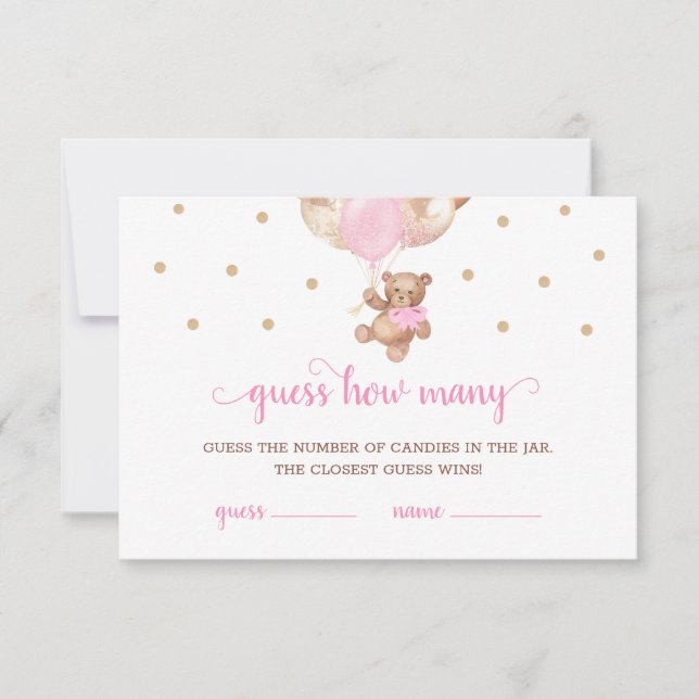 Invitation Teddy Bear Devine Combien De Candies Jeu Baby show (Devant)