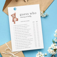 Teddy Bear Devine Qui Baby shower Jeu