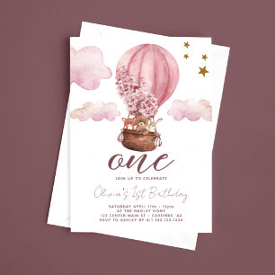 Invitation Teddy Bear Girl 1er anniversaire