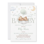 Teddy Bear Green Balloon Nuages Etoiles Baby showe