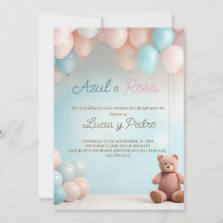 Invitation Teddy Bear Niño o Niña - Révélation espagnole de g