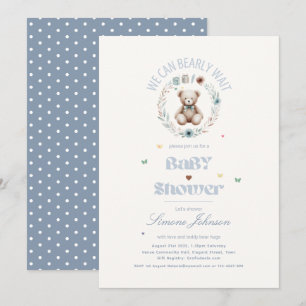 Invitation Teddy Bear Pique-nique Boho Baby shower Garçons à 