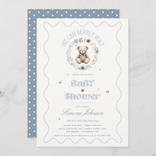 Invitation Teddy Bear Pique-nique Boho Baby shower Thème Garç