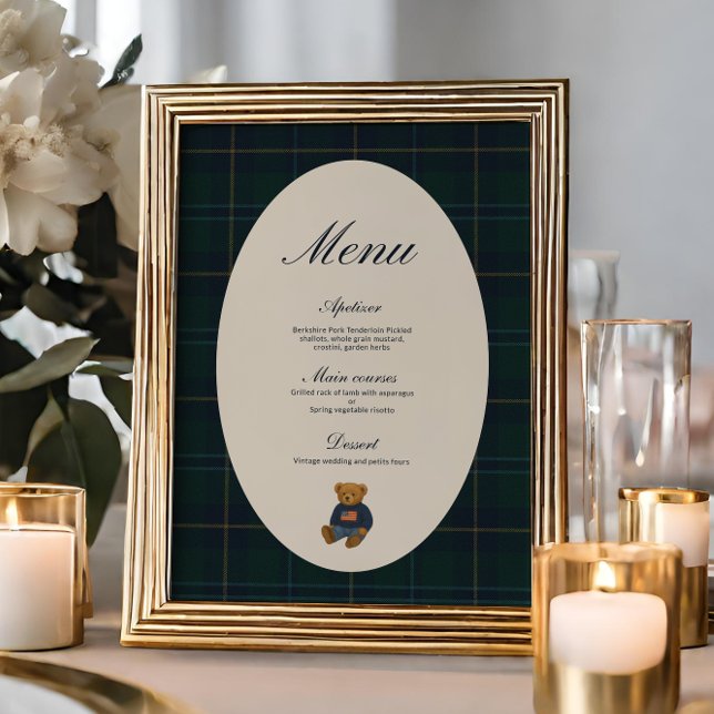 Invitation Teddy Bear Polo Baby Shower Menu (Créateur téléchargé)