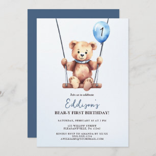 Invitation Teddy Bear Premier anniversaire
