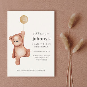 Invitation Teddy Bear Première fête d'anniversaire