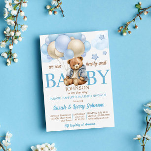 Invitation Teddy ours baby shower bearly attend mignonette te