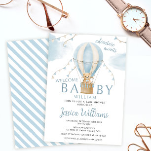 Invitation Teddy ours chaud ballon gonflable bébé garçon douc