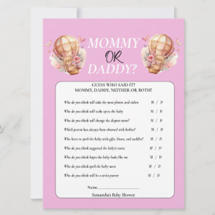 Invitation Teddys Fête Prénatale Maman ou Papa Montgolfière