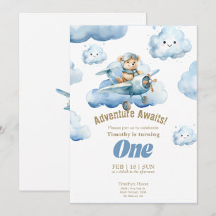 Invitation Teddy's Sky-High Première Aventure d'anniversaire
