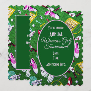 Invitation Tee Time Girly Golf Tournoi Vert