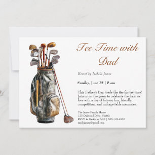 Invitation Tee time with Papa Editable Fête du Père Golf Part