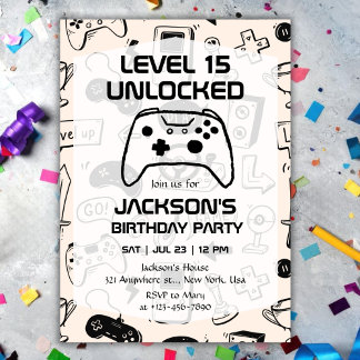 Invitation Teen Gaming Gamer Boy Video Game Player Birthday