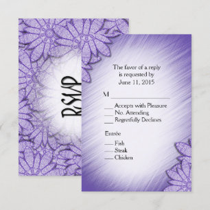Invitation Teinte ultra-violette florale RSVP avec sélection 