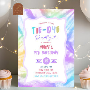 Invitation Teinture colorée fille Anniversaire