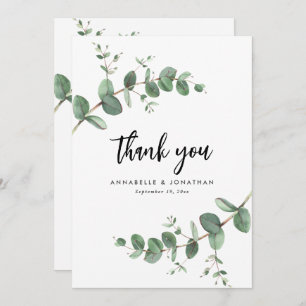 Invitation téléchargeable mariage eucalyptus merci