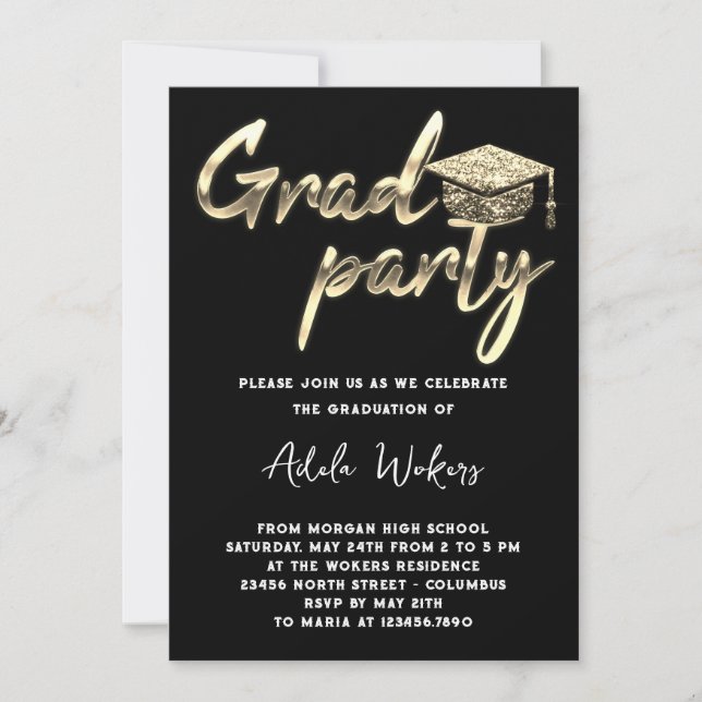 Invitation Téléchargement instantané Graduation Party Grad Cu (Devant)
