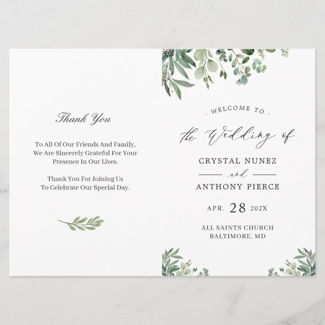Invitation Téléchargement numérique Eucalyptus Feuilles progr (Devant)