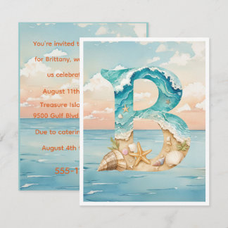 Invitation Téléchargement numérique initial pour anniversaire