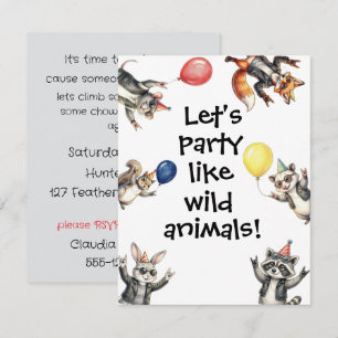Invitation Téléchargement numérique Let's Party Like Animals