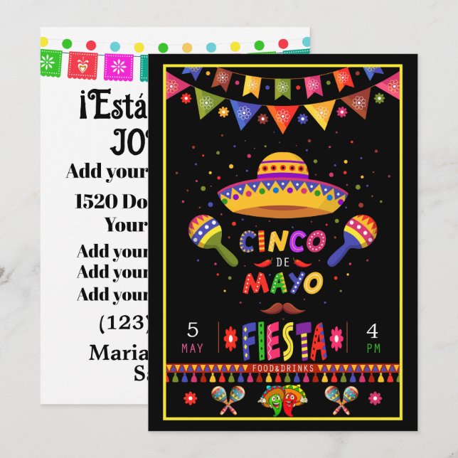 Invitation Télécharger Choice Cinco de Mayo (Devant / Derrière)