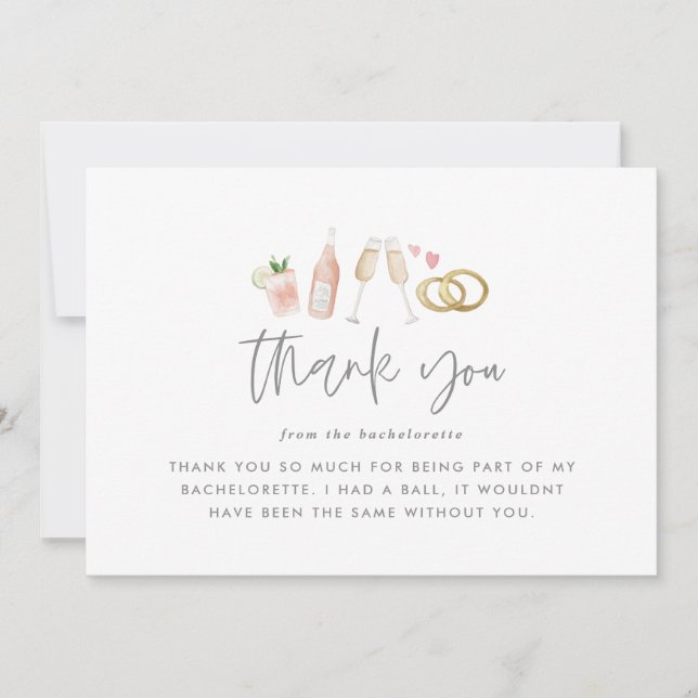 Invitation télécharger Watercolor bachelorette merci (Devant)