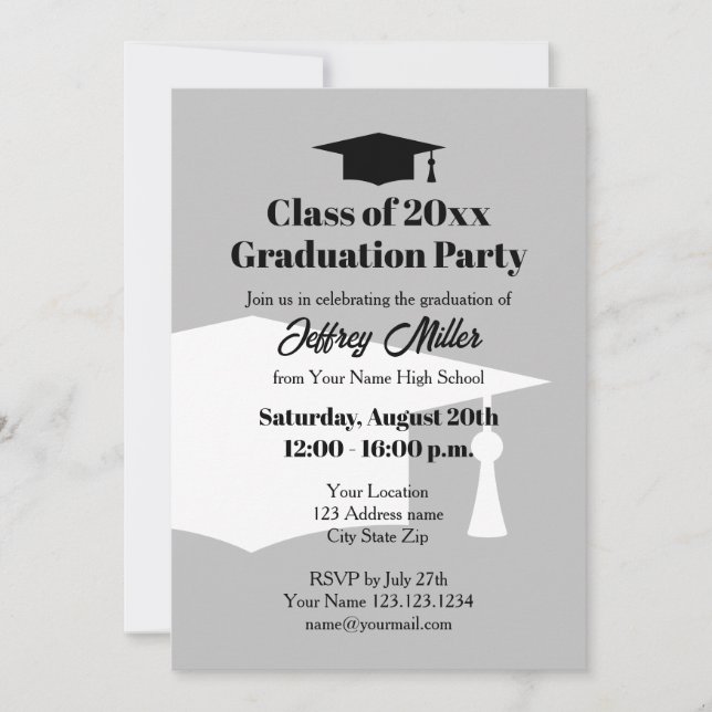 Invitation Téléchargez votre propre fête de graduation numéri (Devant)