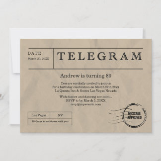 Invitation Télégramme Vintage