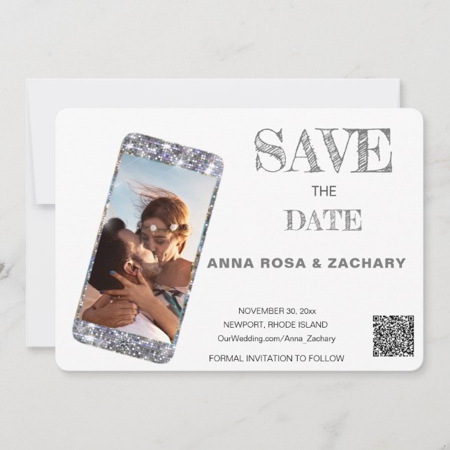Invitation *~* Téléphone QR AR6 Photo MARIAGE ENREGISTRER LA  (Devant)