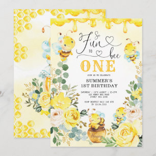 Invitation Tellement amusant à Bee One Honeycomb Bee Annivers