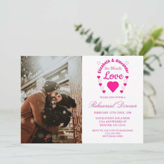 Invitation Tellement d'amour Mariage de répétition dîner (Debout devant)