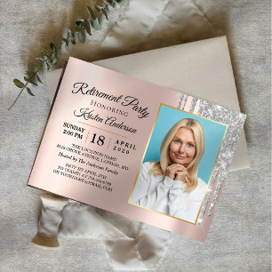 Invitation Tellement élégant Rose de Parties scintillant Gold