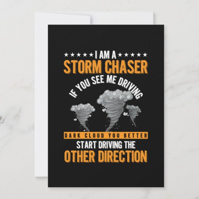 Invitation Tempête Chaser ouragan Vent Tornade Chasing Cadeau (Devant)