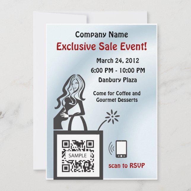 Invitation Template Shop Girl (Front)
