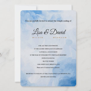 Invitation Temple Mariage et réception Invitation-Bleu d'eau