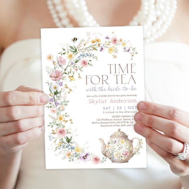Invitation Temps de pré Fleur sauvage doux pour la Fête des m (Créateur téléchargé)