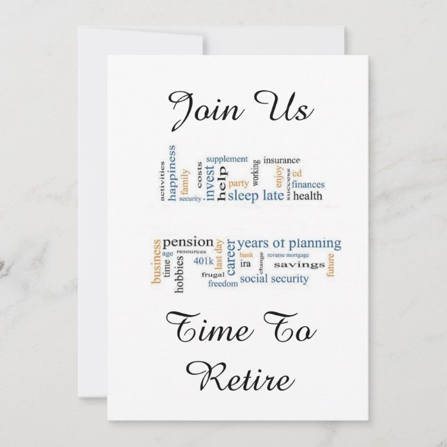 INVITATION "TEMPS DE RETRAITER" FÊTE DU PARTI DE RETRAITE (Devant)