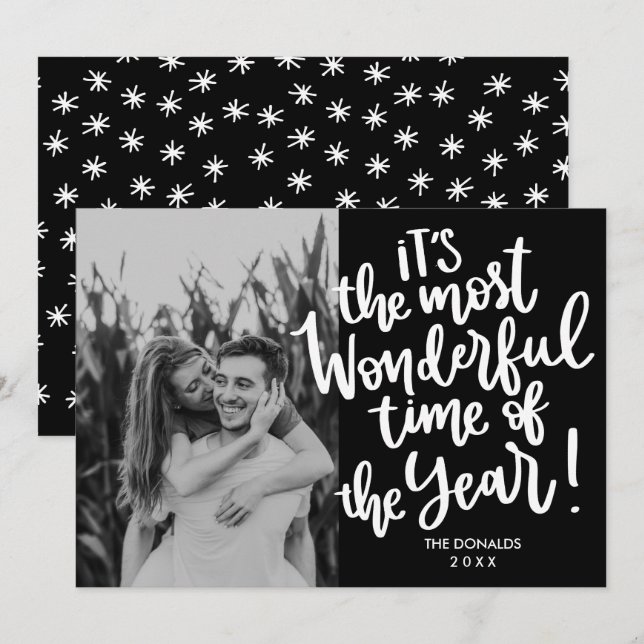 Invitation Temps le plus merveilleux de l'année | Black HOLID (Devant / Derrière)